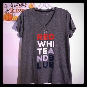 Womens Under Armour RedWhiTeaNdBlue  T-Shirt